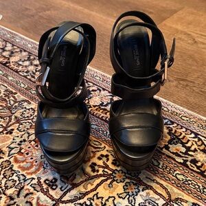 Ruthie Davis Black Leather 6” Heels (size 39)